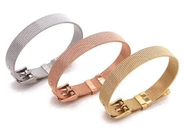 Stainless Steel Slider Bracelet- Rose Gold