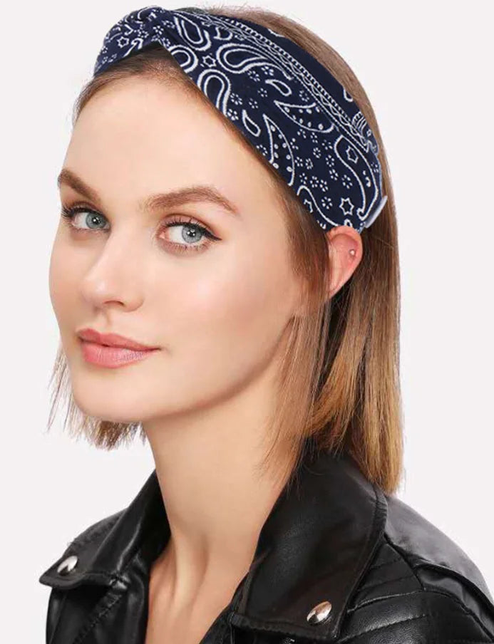 Boho Chic Knotted Headbands – 3PCS Leopard & Stripe Set