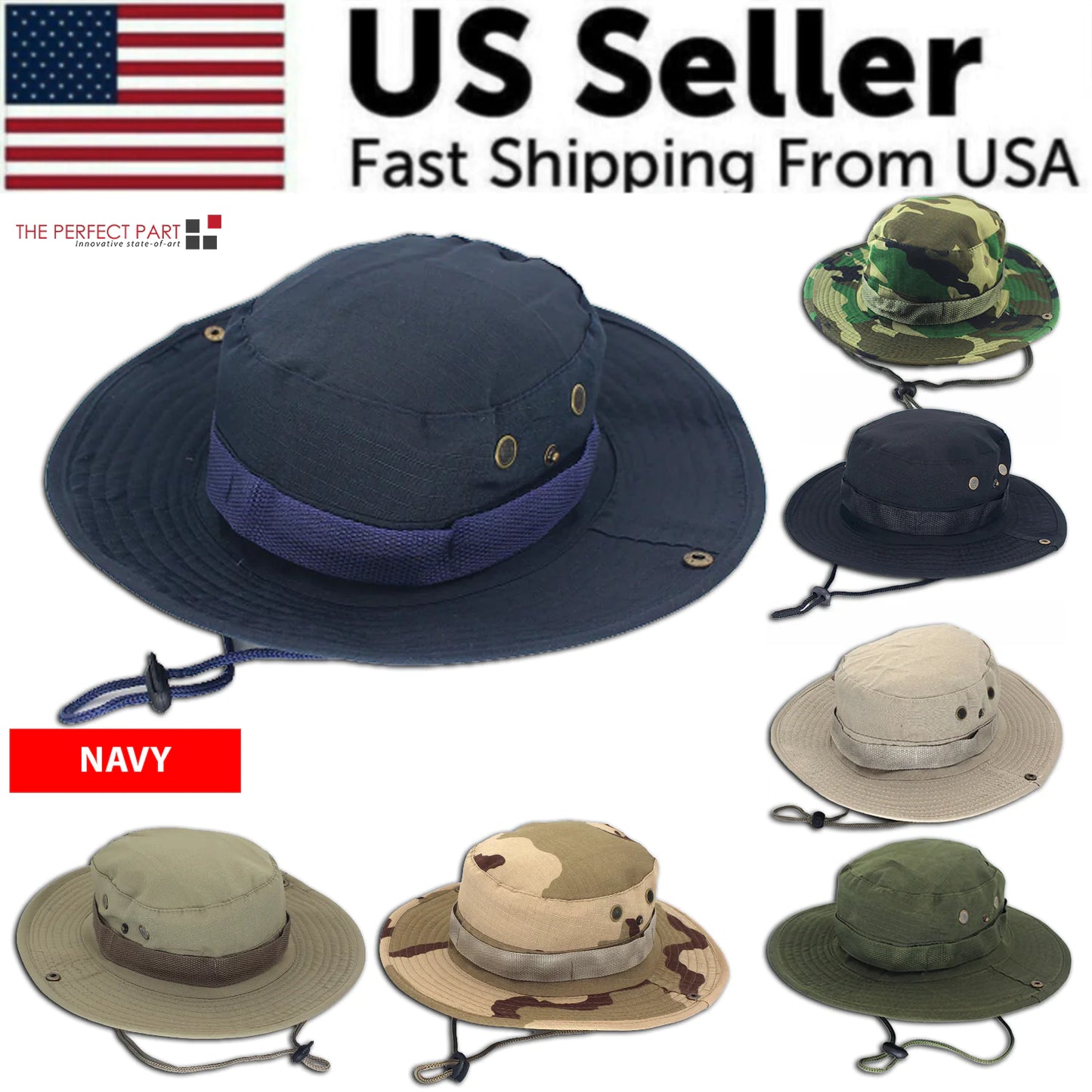 Outdoor Boonie Hat - Fishing, Hunting & Safari Wide Brim Sun Cap