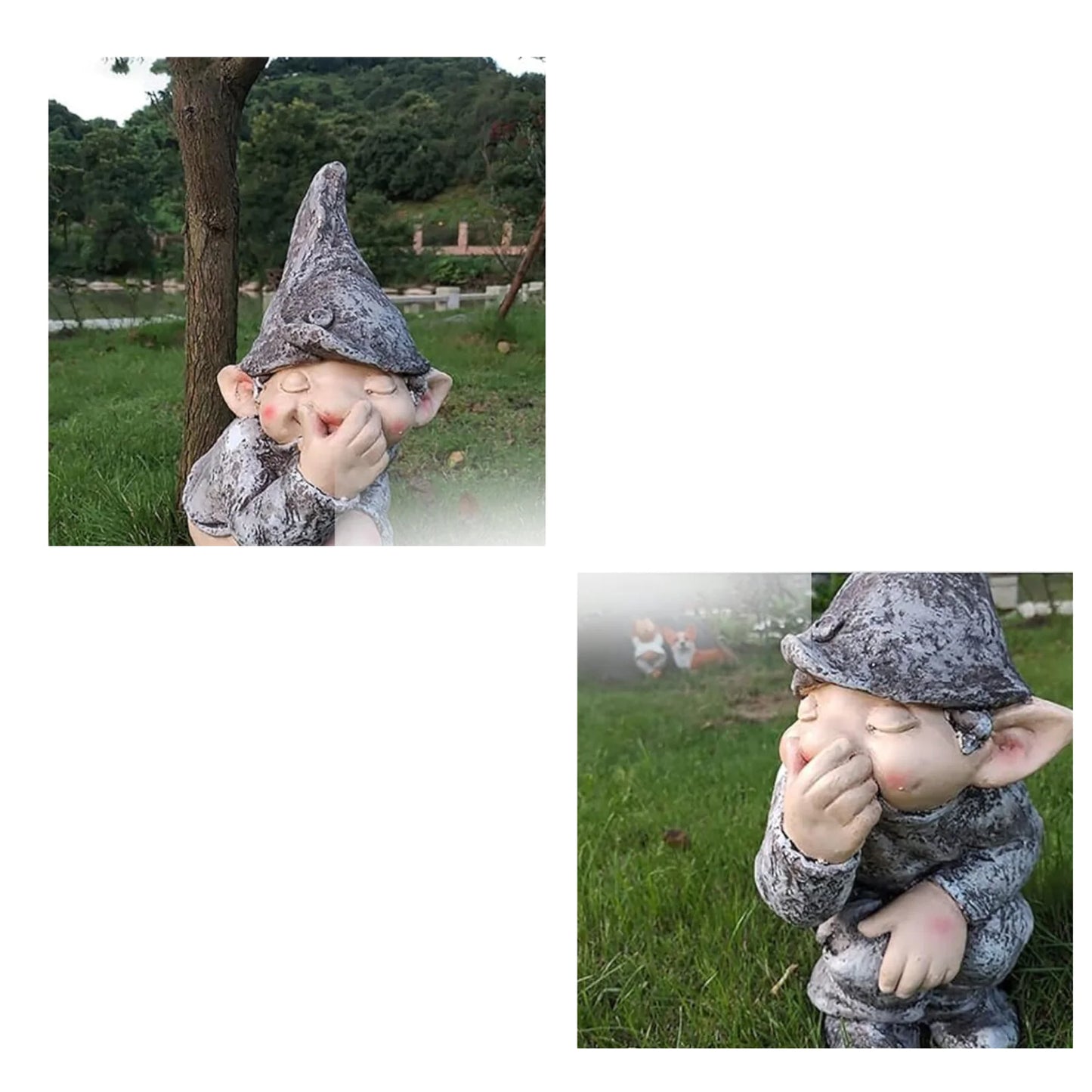 Pooping Naughty Gnome Miniature Statue Garden Ornament