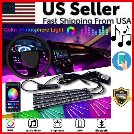 4X 48LED RGB Car Interior LED Lights