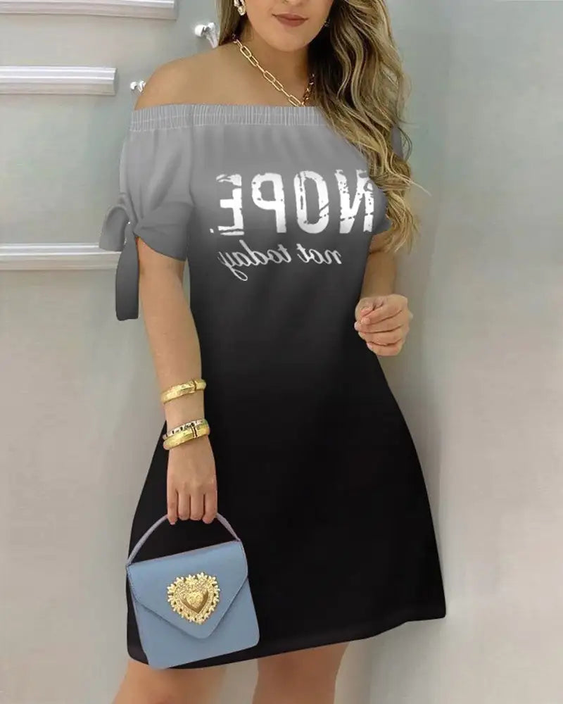 off the shoulder black mini dress