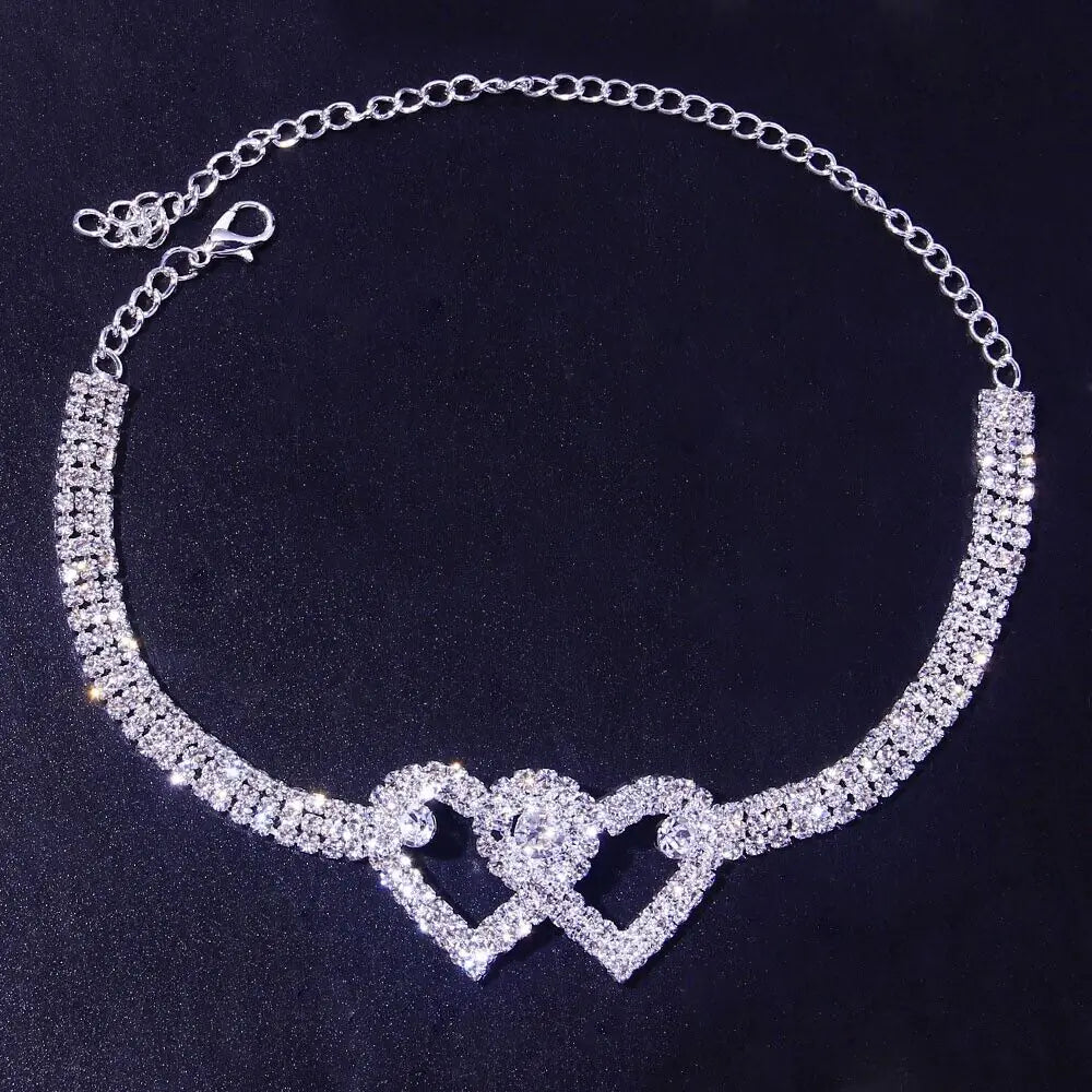 Double Heart Anklet Bracelet