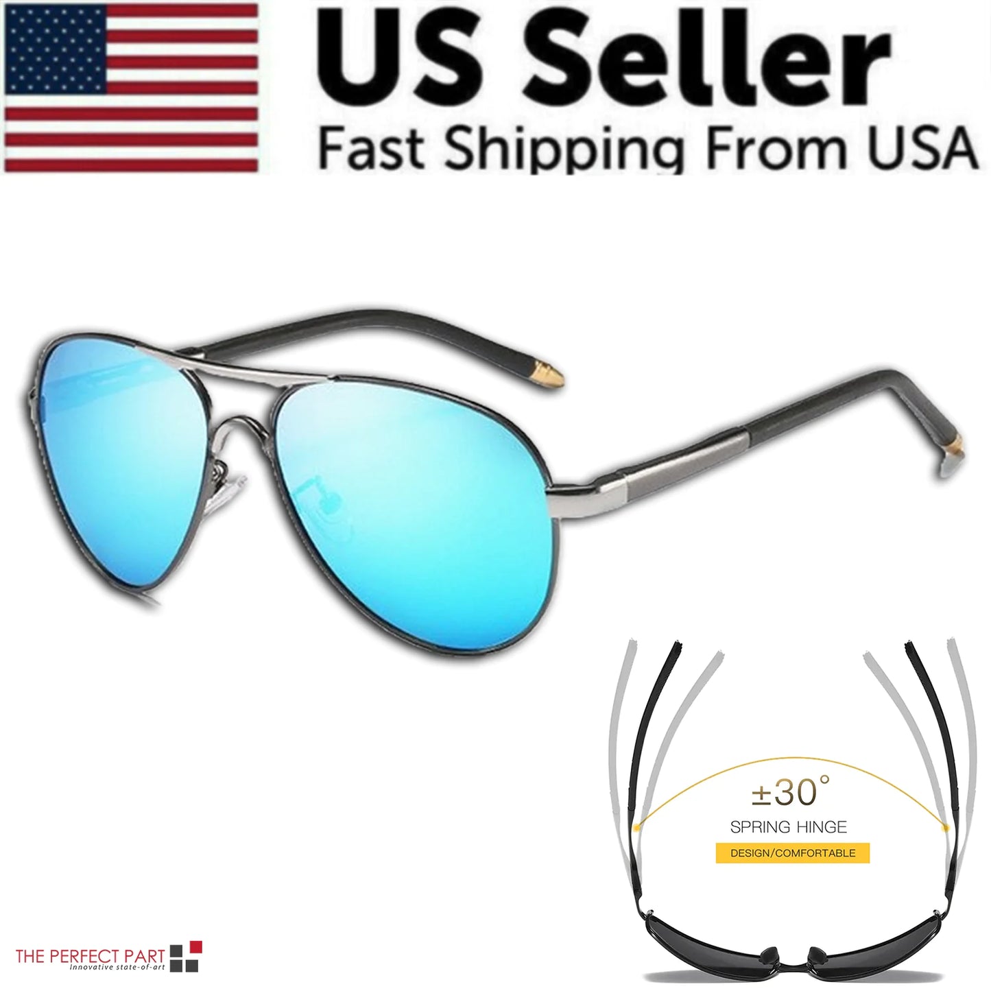 Men's Polarized Pilot Sunglasses UV400