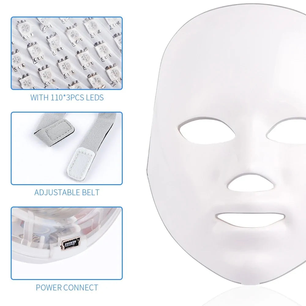 7 Color LED Photon Therapy Facial Mask