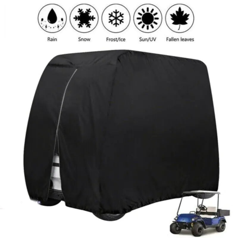 Waterproof 4-Passenger Golf Cart Cover with Zipper & Elastic Hem