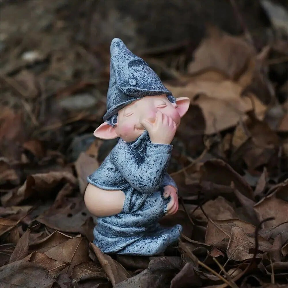 Pooping Naughty Gnome Miniature Statue Garden Ornament