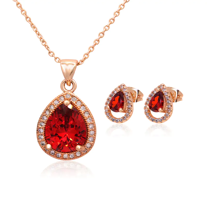 Golden Glow Zircon Jewelry Set Luxurious Beauty