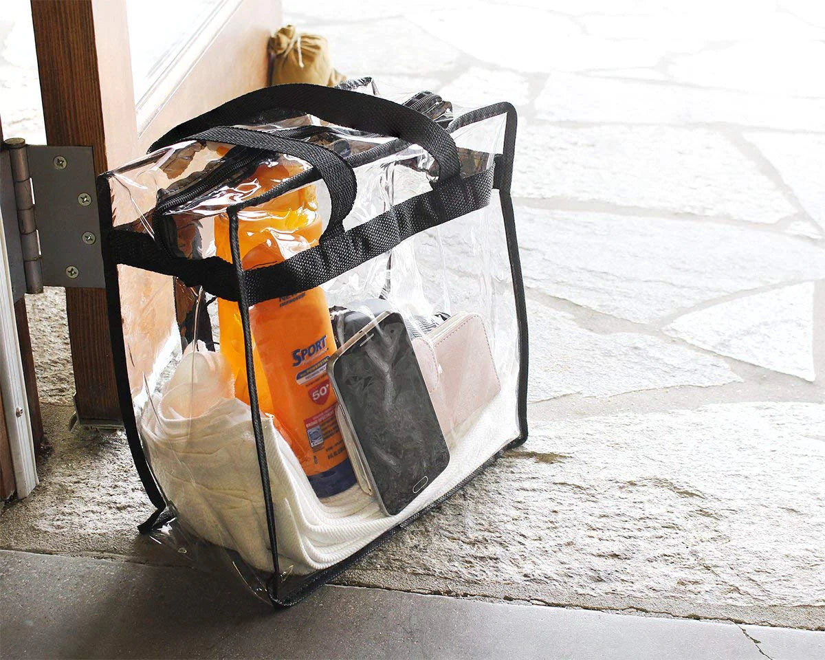 2x Clear PVC Tote Bags – Stadium-Ready & Stylish