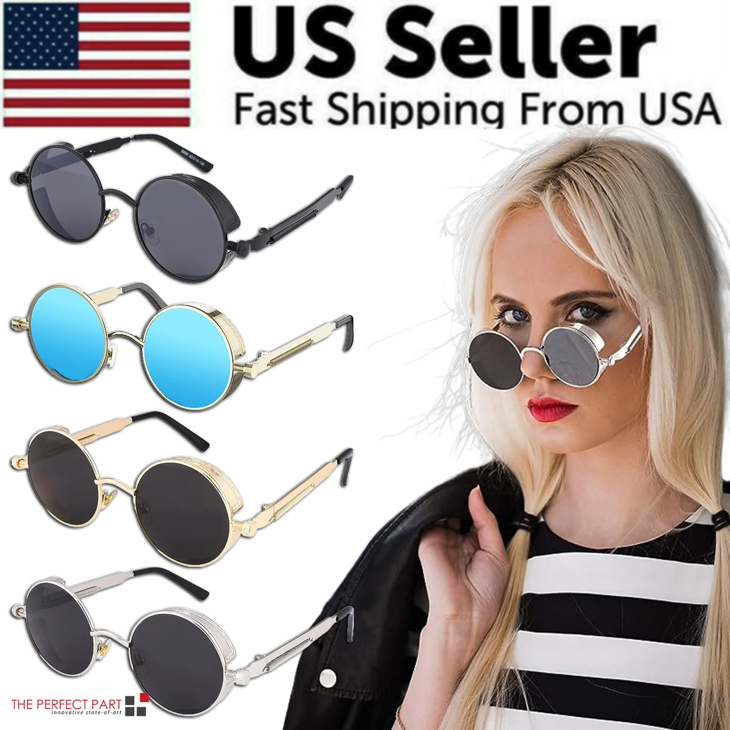 Retro Round Polarized Sunglasses- Men & Women