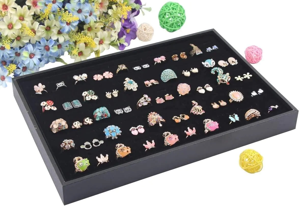 100 Slot Jewelry Ring Display Organizer Tray