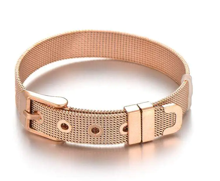 Stainless Steel Slider Bracelet- Rose Gold