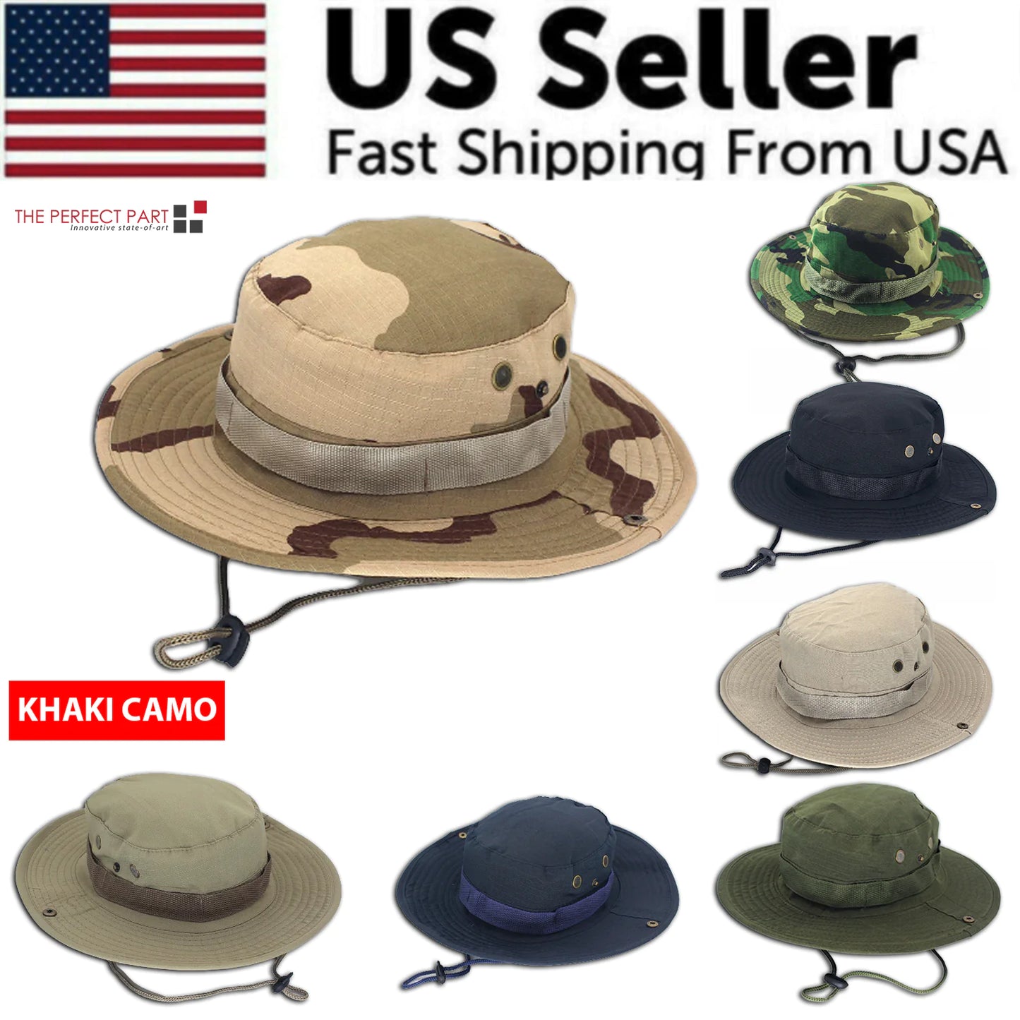 Outdoor Boonie Hat - Fishing, Hunting & Safari Wide Brim Sun Cap