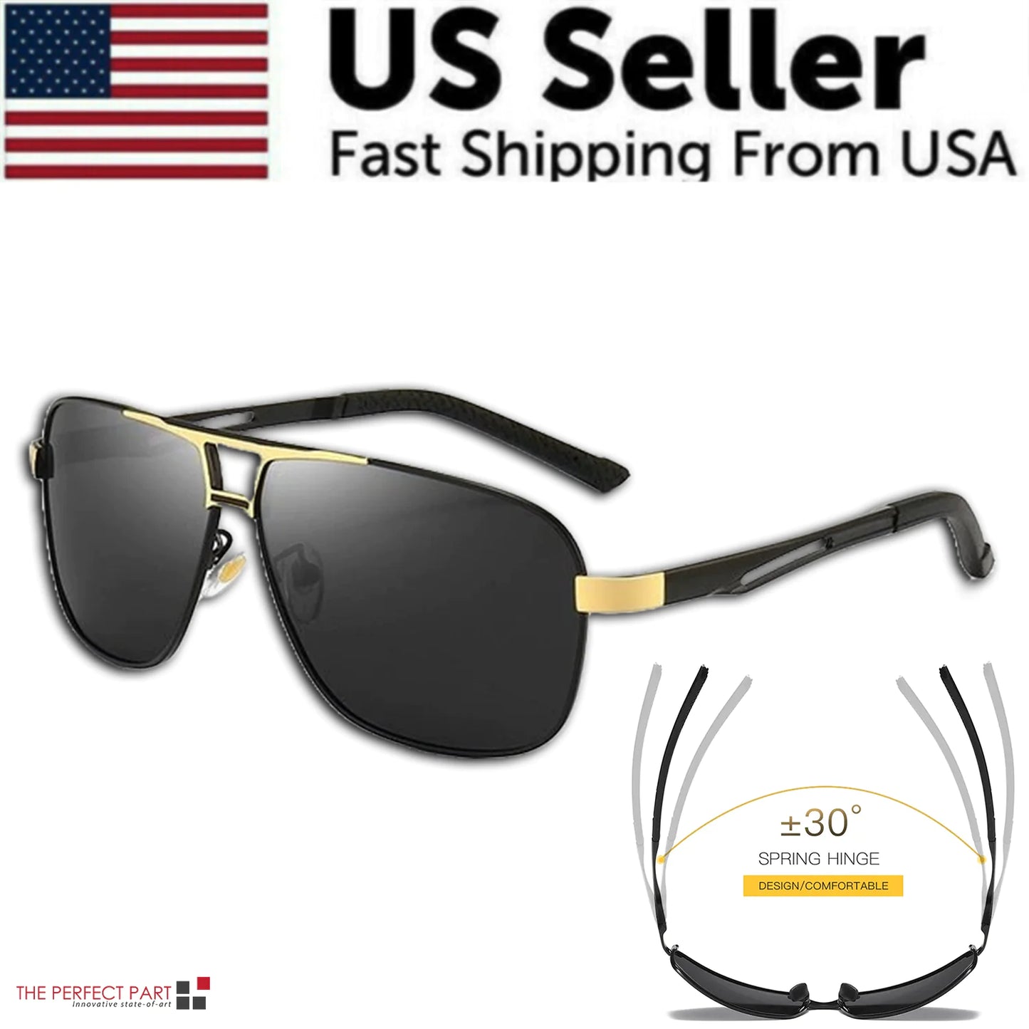 Men's Polarized Pilot Sunglasses UV400