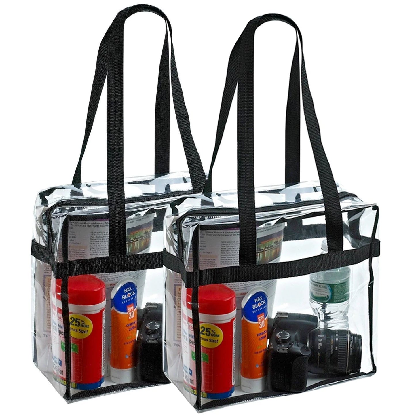 2x Clear PVC Tote Bags – Stadium-Ready & Stylish