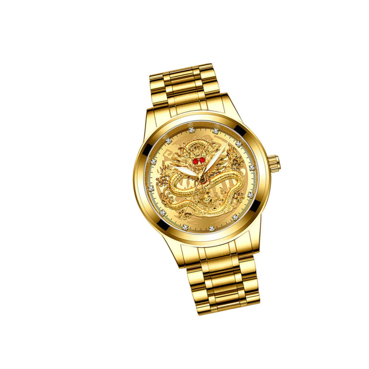 Business Gift Waterproof Gold Men's Diamond Quartz Watch