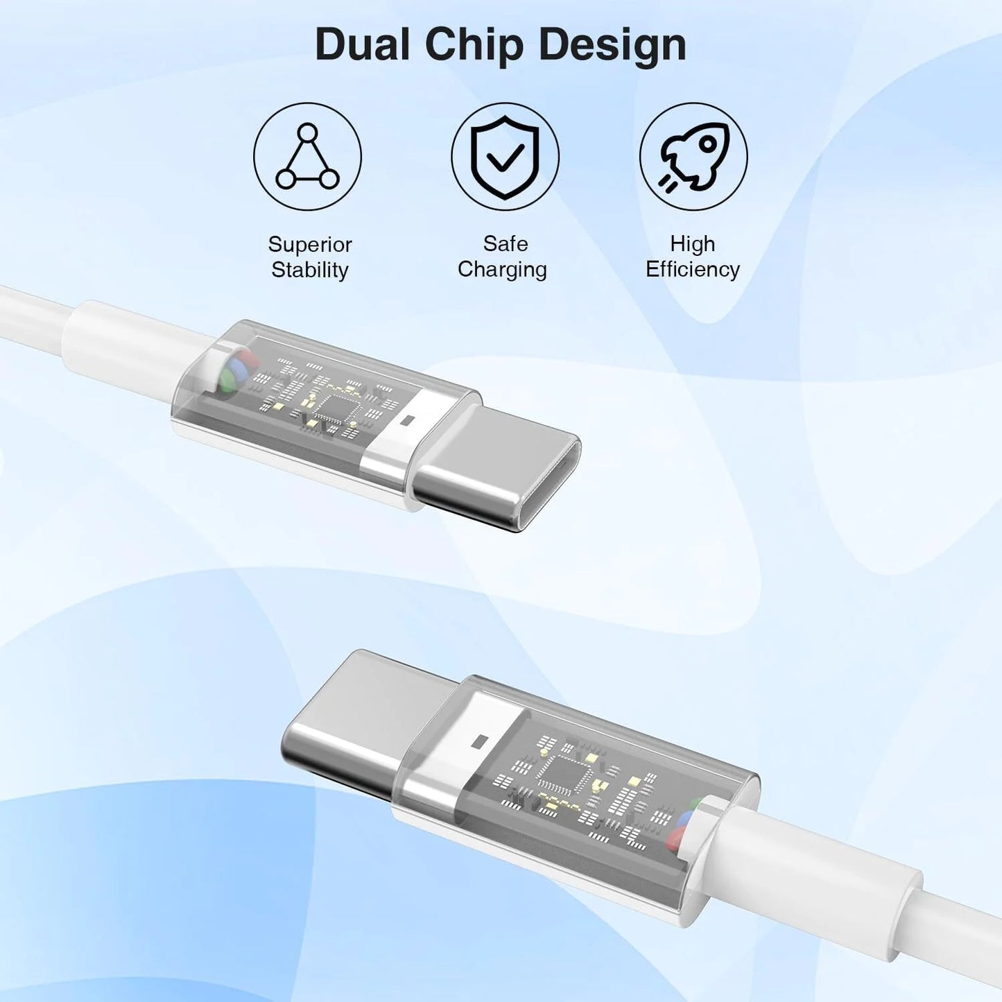 10 Pack For Samsung and iPhone 15 USB-C to USB-C Fast Charger