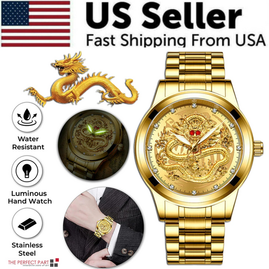 Business Gift Waterproof Gold Men's Diamond Quartz Watch