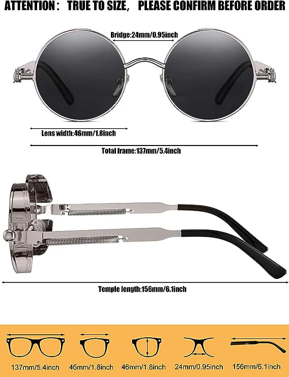 Retro Round Polarized Sunglasses- Men & Women