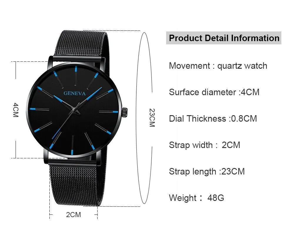 Waterproof Men's Watch Stainless Steel Quartz