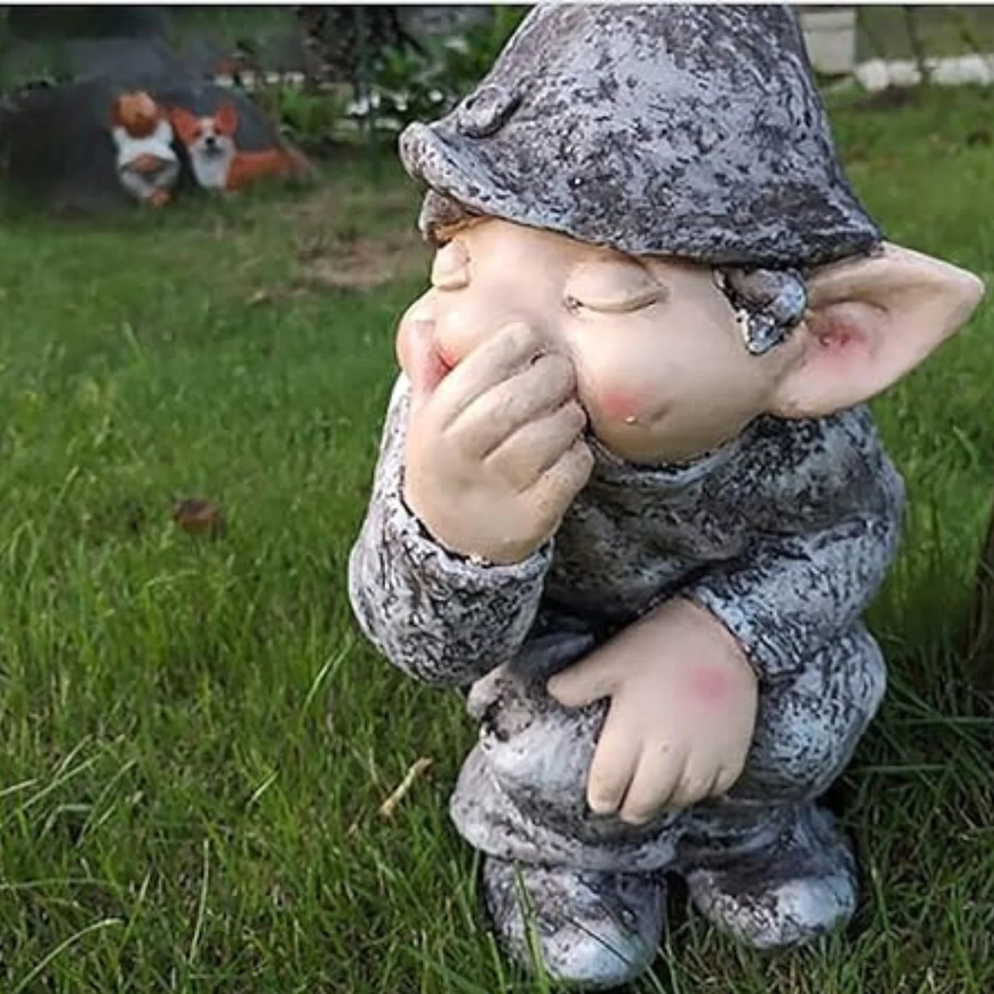 Pooping Naughty Gnome Miniature Statue Garden Ornament