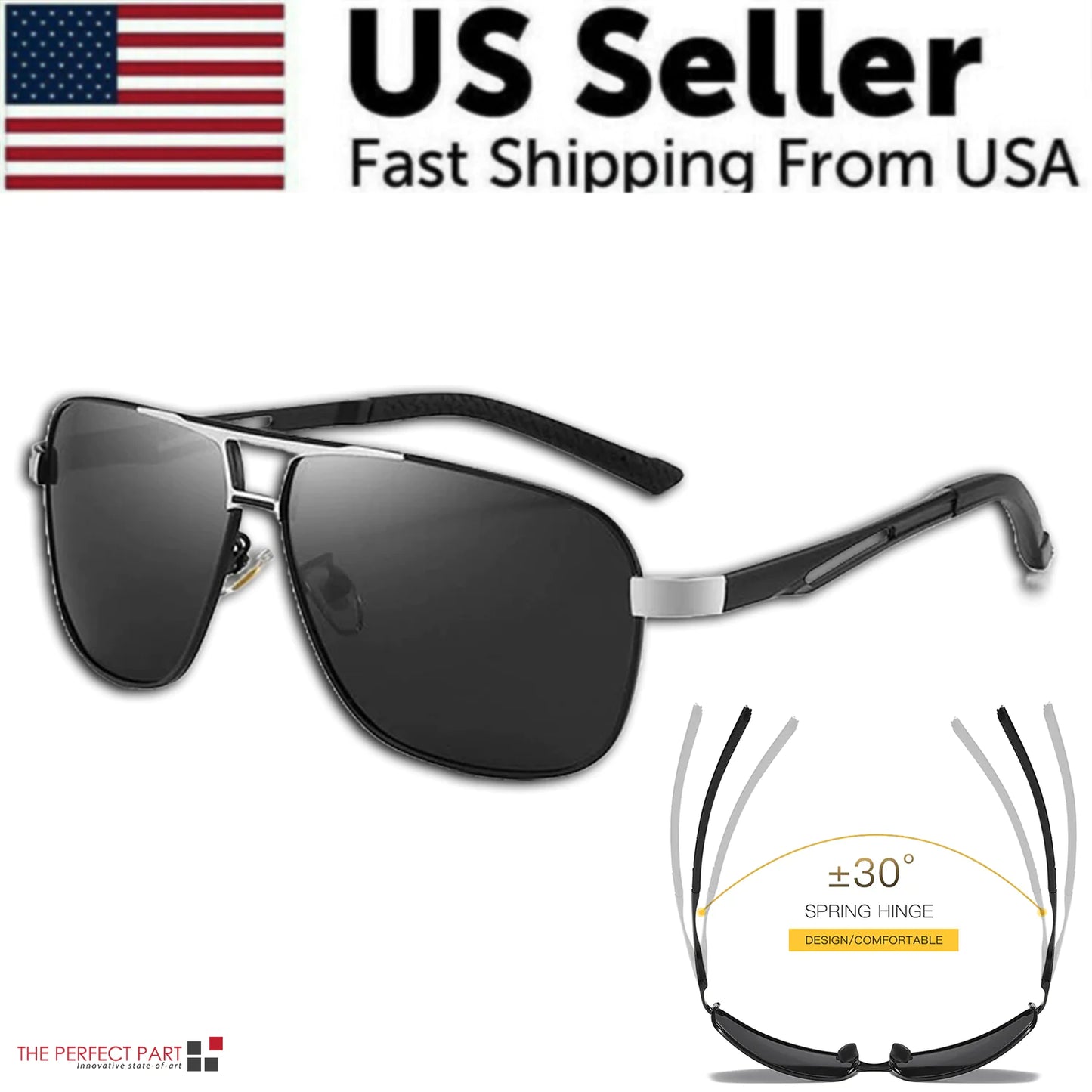 Men's Polarized Pilot Sunglasses UV400