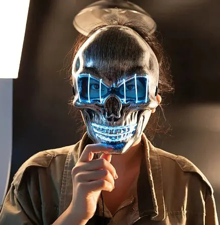 Halloween Cosplay LED Skull Mask