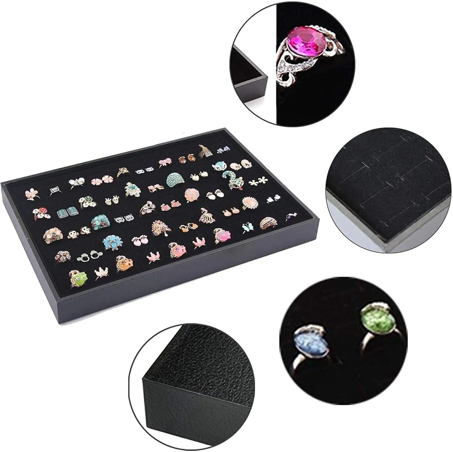 100 Slot Jewelry Ring Display Organizer Tray