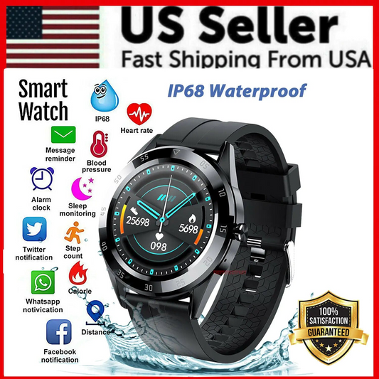 Waterproof Bluetooth Smart Watch Phone Mate Heart Rate Tracker For iOS & Android