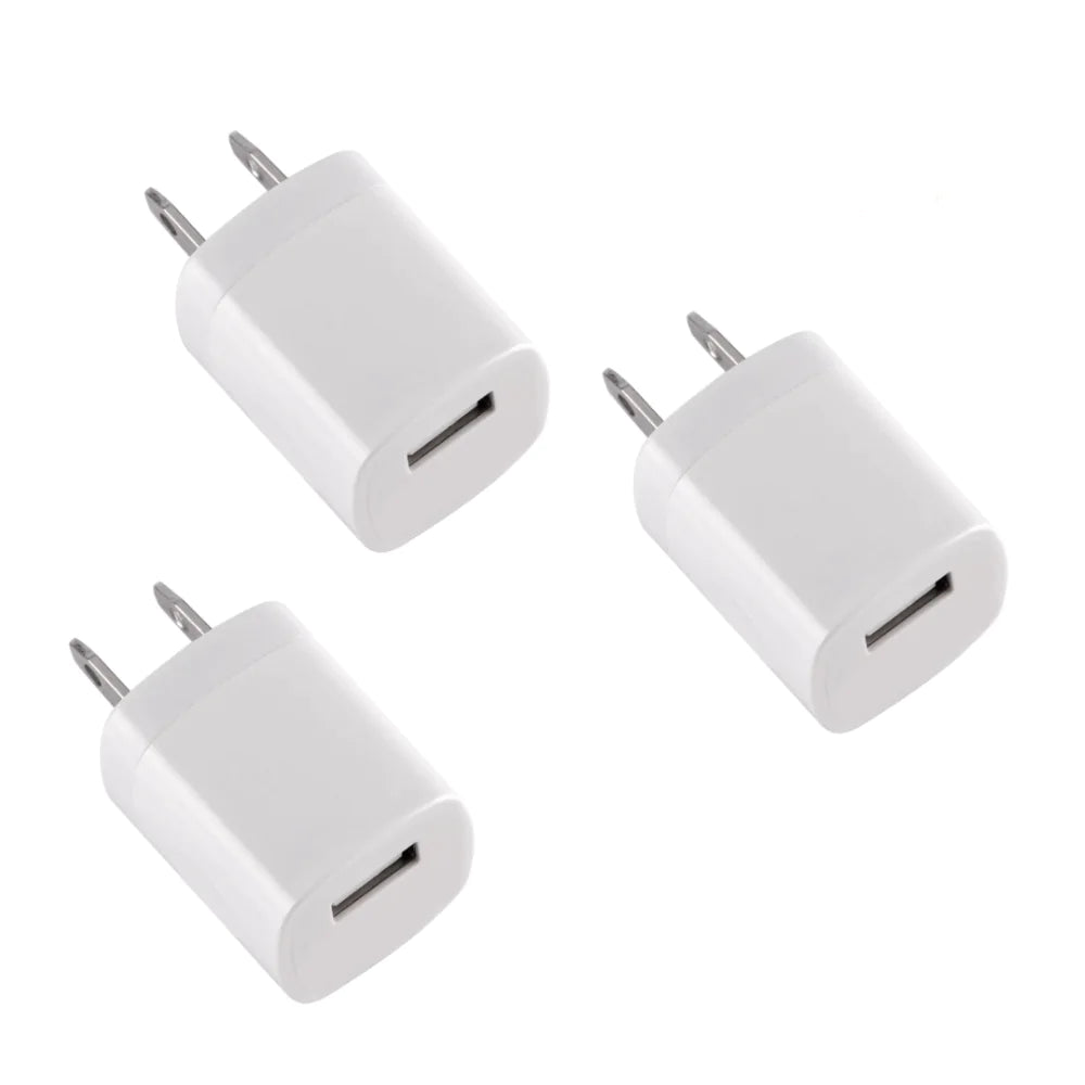 3 Pack Black/White USB Wall Charger