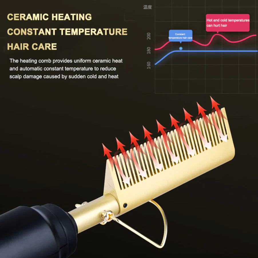 Hair Straightener Comb Pro Electric Beard Straightening Comb