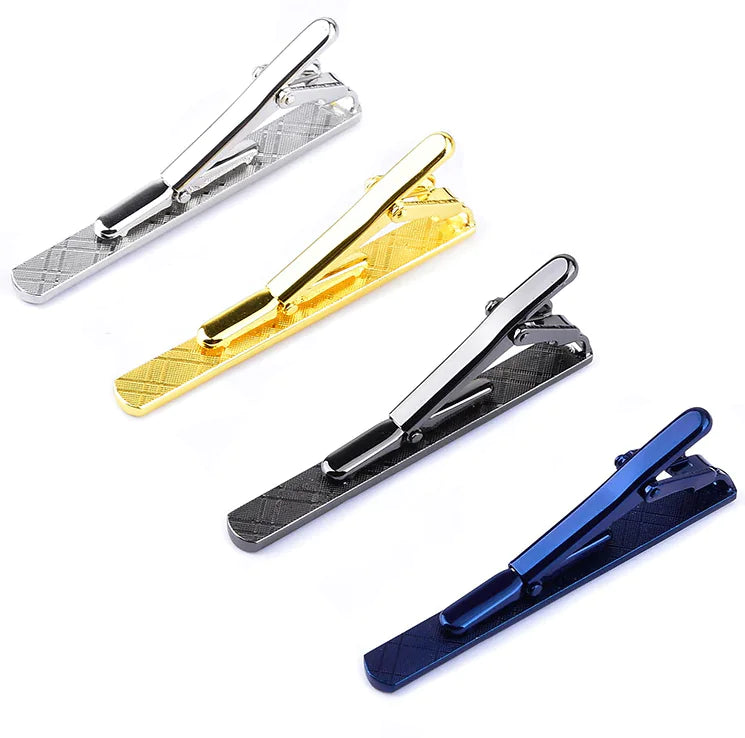 4PCS Mens Stainless Steel Tie Clip Necktie Bar Clasp Clamp Pin