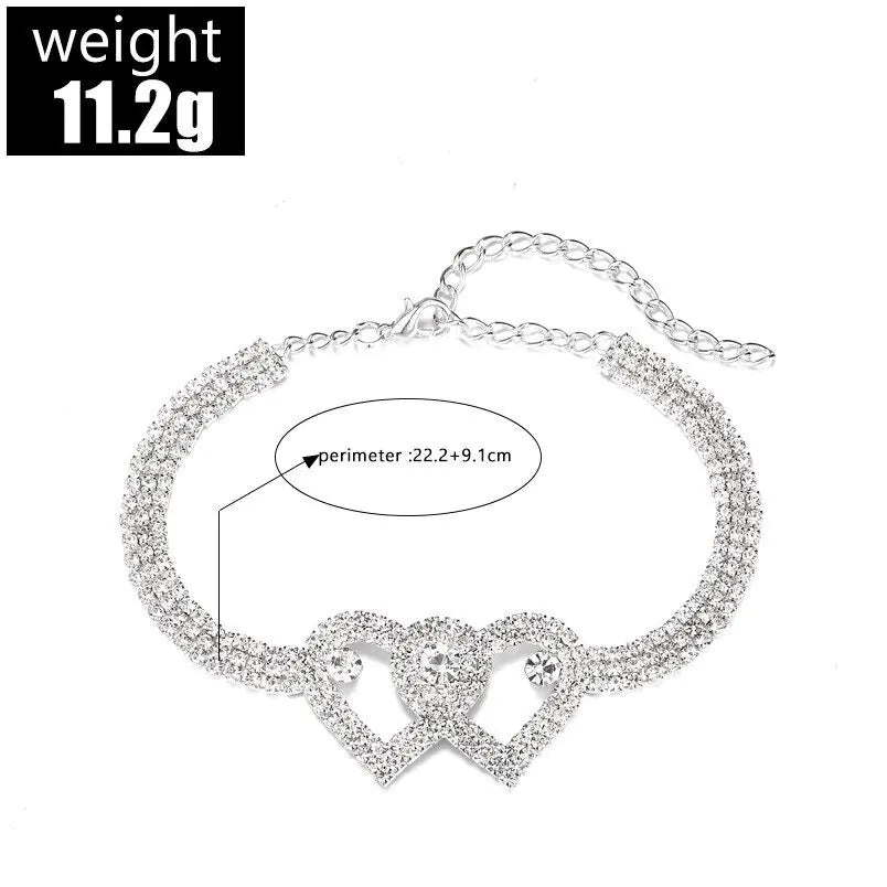 Double Heart Anklet Bracelet