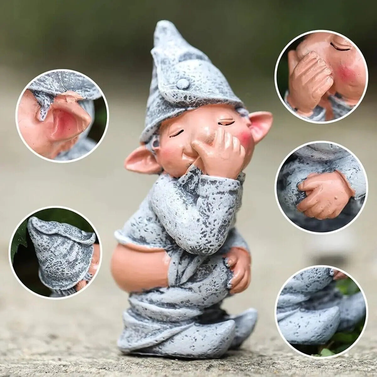 Pooping Naughty Gnome Miniature Statue Garden Ornament