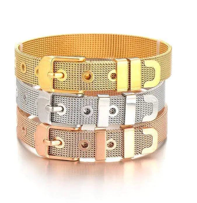 Stainless Steel Slider Bracelet- Rose Gold