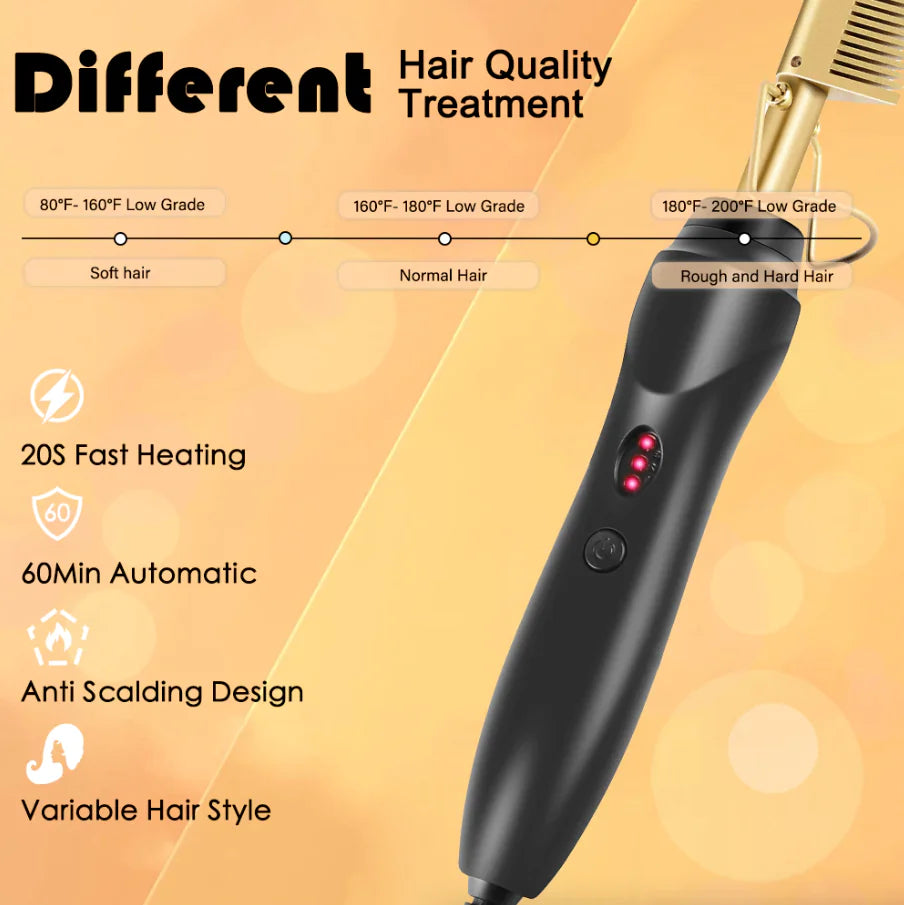 Hair Straightener Comb Pro Electric Beard Straightening Comb