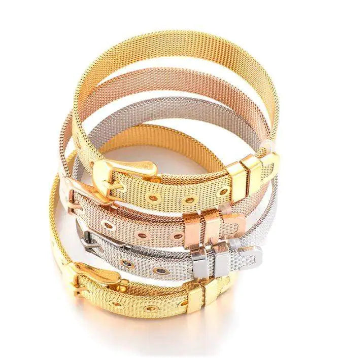 Stainless Steel Slider Bracelet- Rose Gold