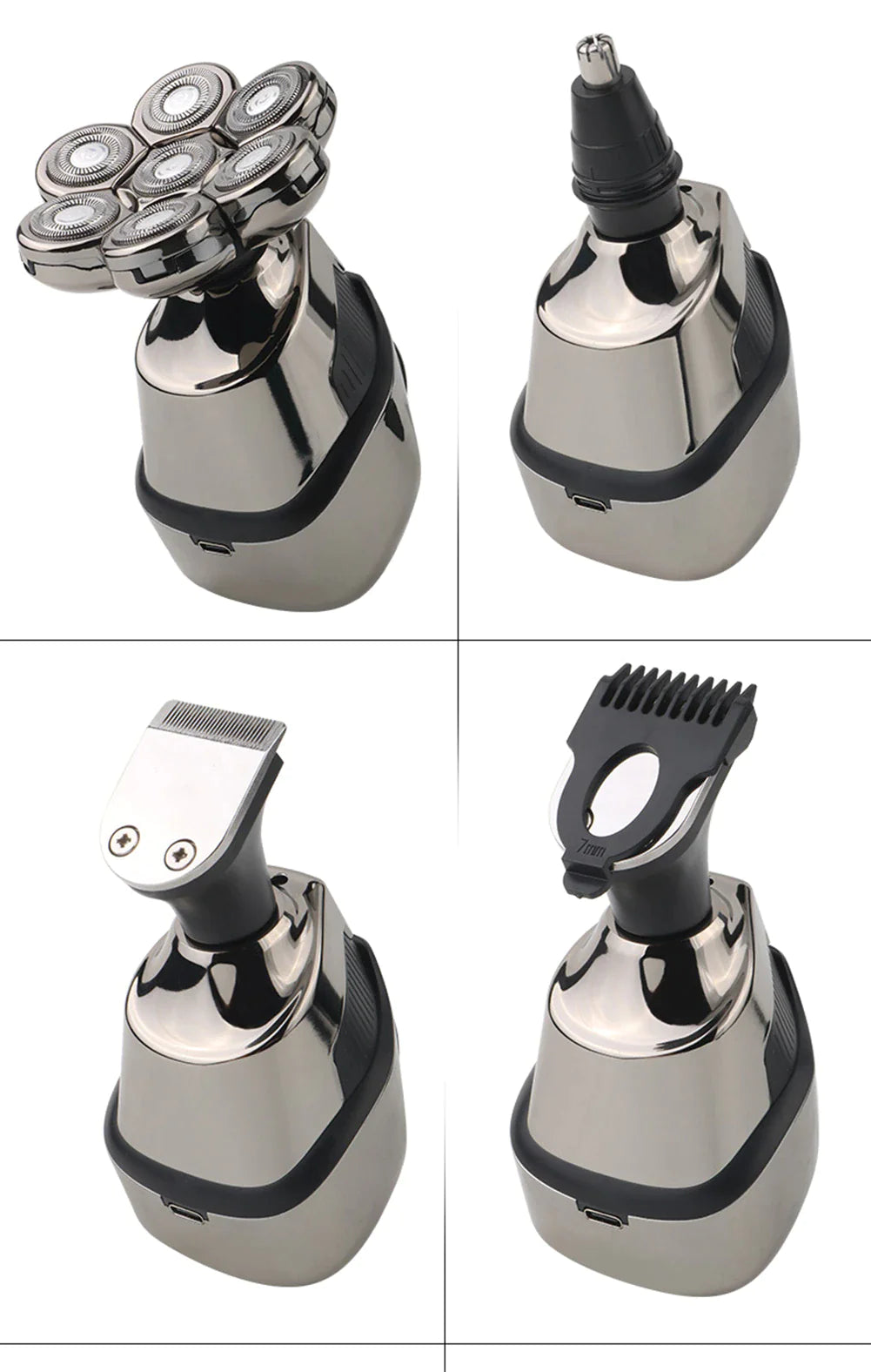 7D Cordless Men’s 5-In-1 Electric Head Shaver