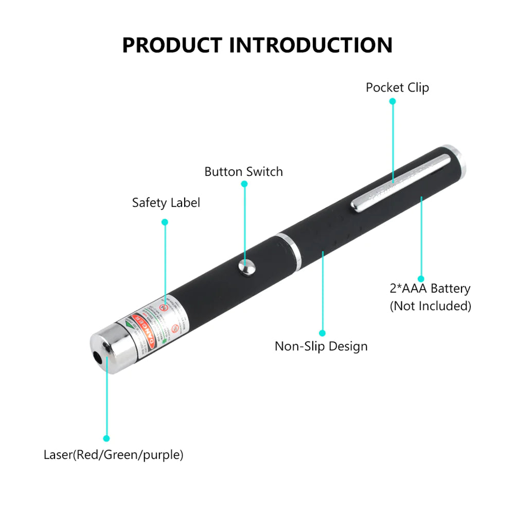 3 Packs 900 Mile Laser Pointer Pen Green Blue Red Light Visible Beam Laser