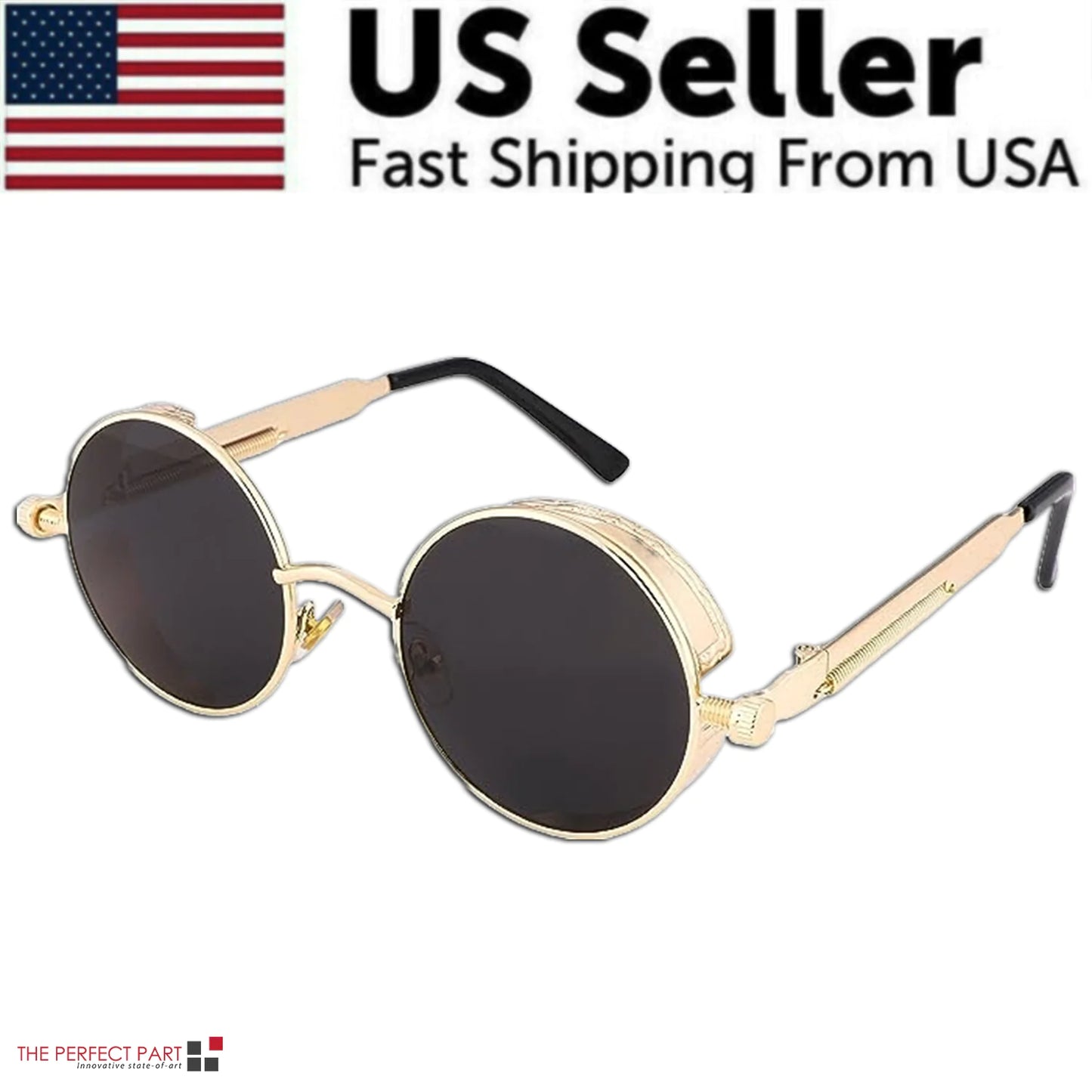 Retro Round Polarized Sunglasses- Men & Women