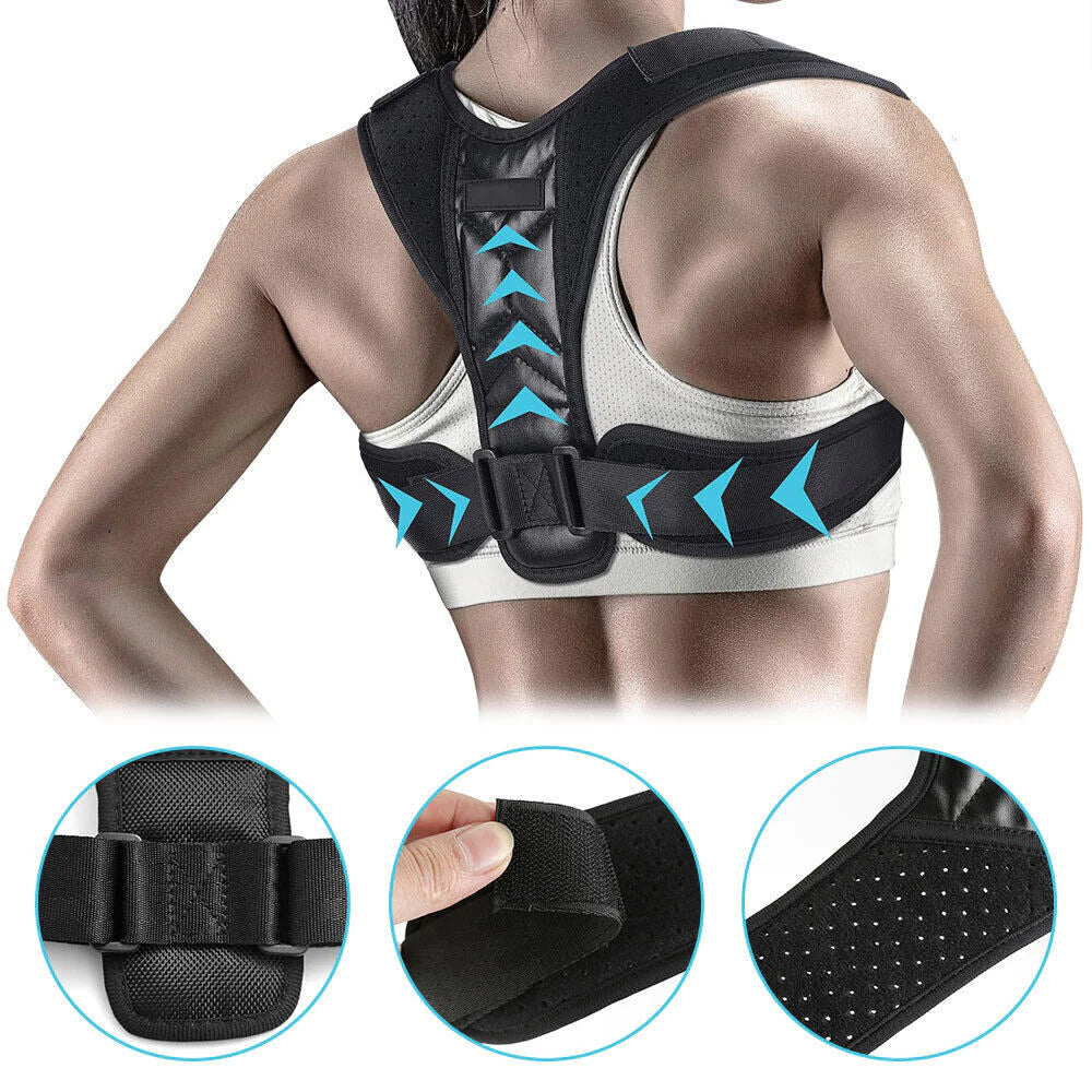 Adjustable Posture Corrector for Back & Shoulders – Clavicle Support Brace for Men & Women