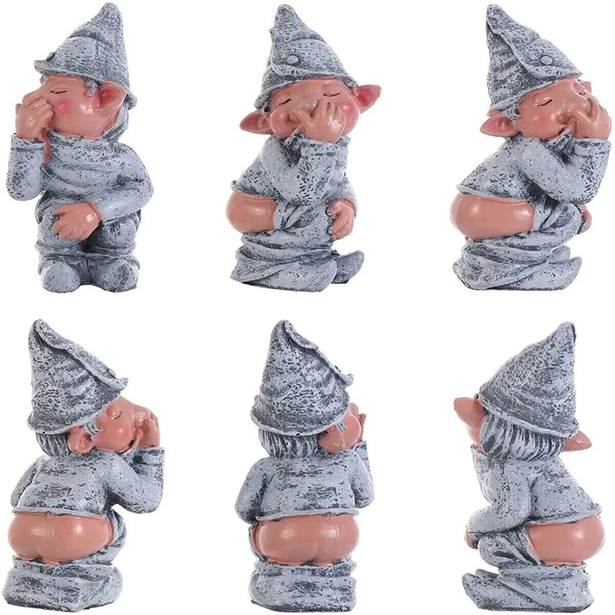 Pooping Naughty Gnome Miniature Statue Garden Ornament