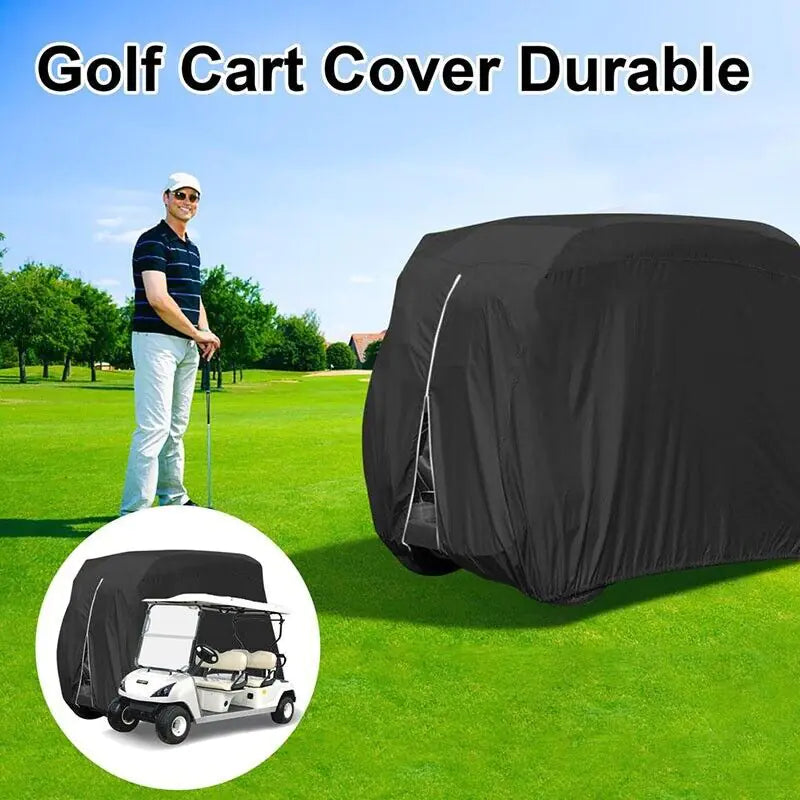 Waterproof 4-Passenger Golf Cart Cover with Zipper & Elastic Hem