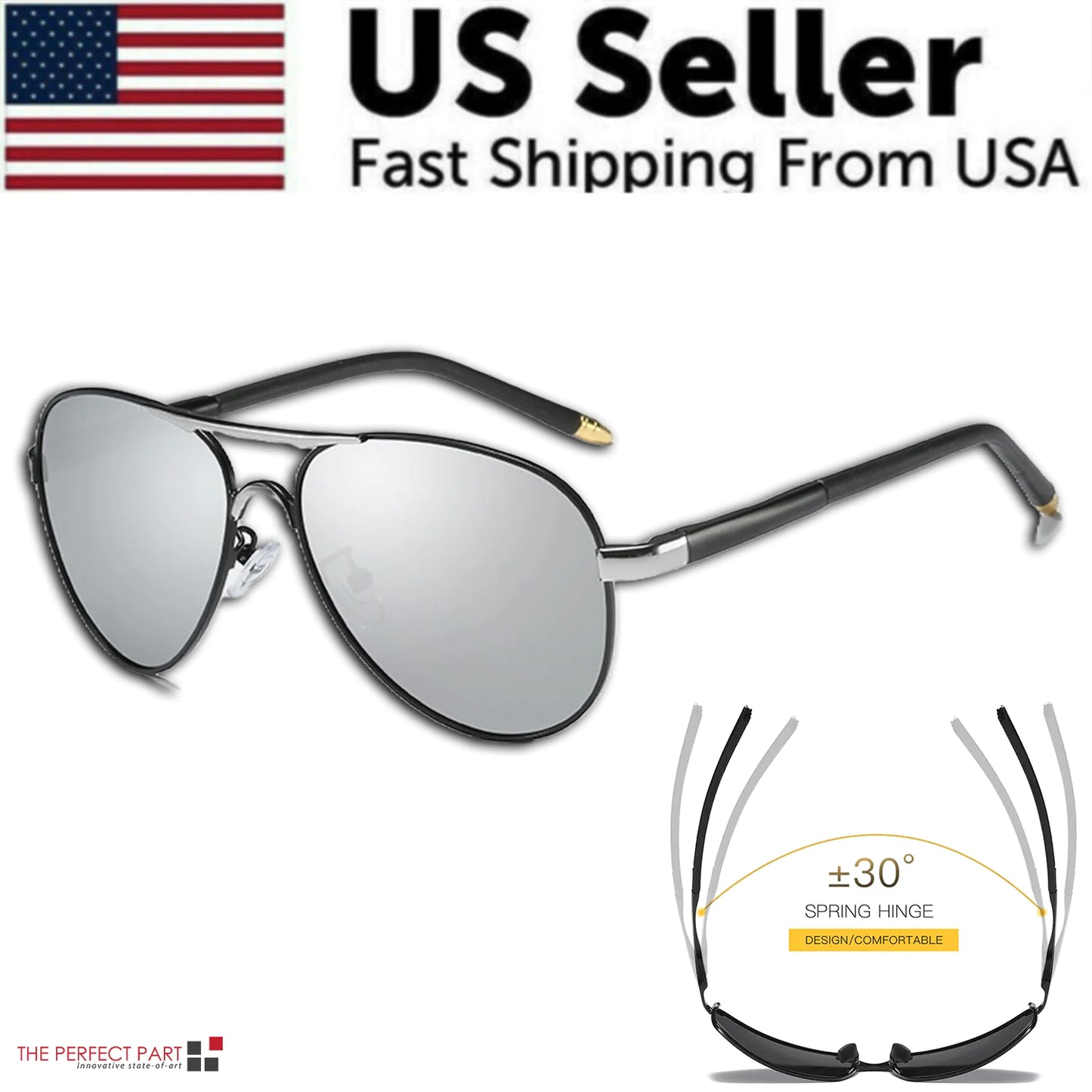 Men's Polarized Pilot Sunglasses UV400