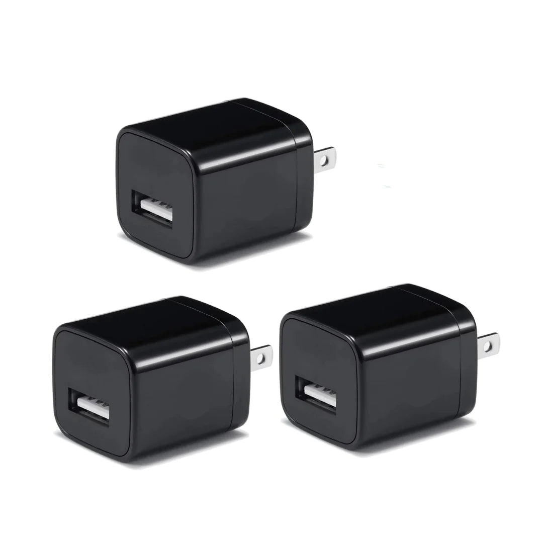 3 Pack Black/White USB Wall Charger