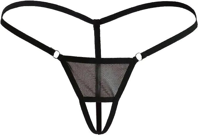 Lace Crotchless Thong Lingerie