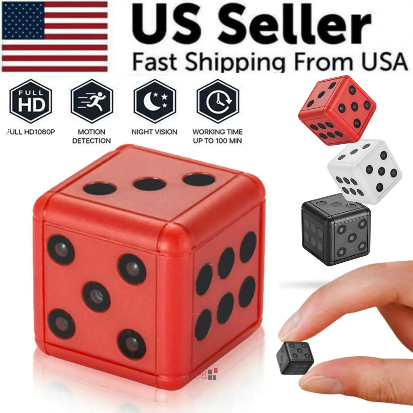 Mini Dice Camera Night Vision HD 1080P Motion Detection