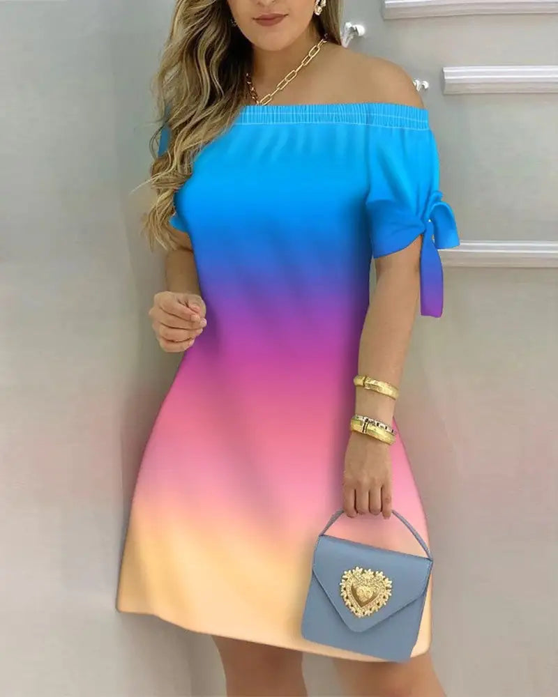 off-shoulder mini dress