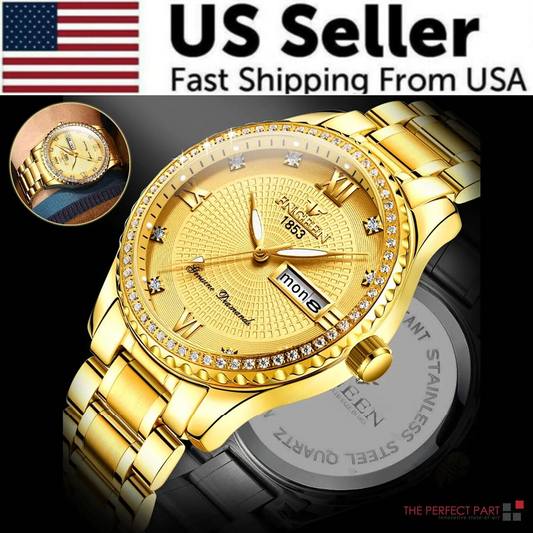 Waterproof Gold Men's Watch