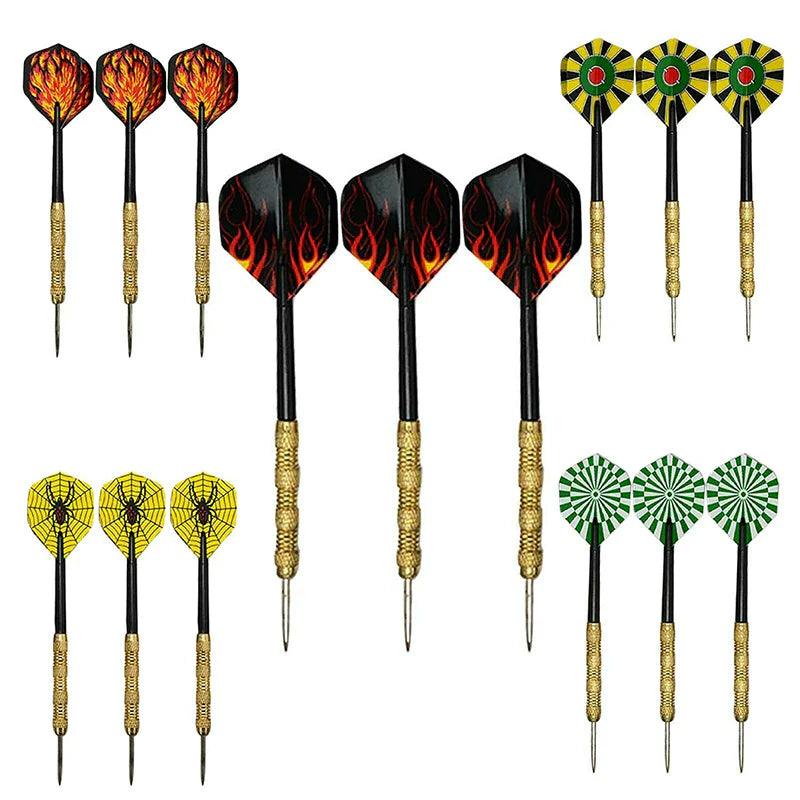 5 Set Professional Steel Tip Darts with Slim Barrels & Flights